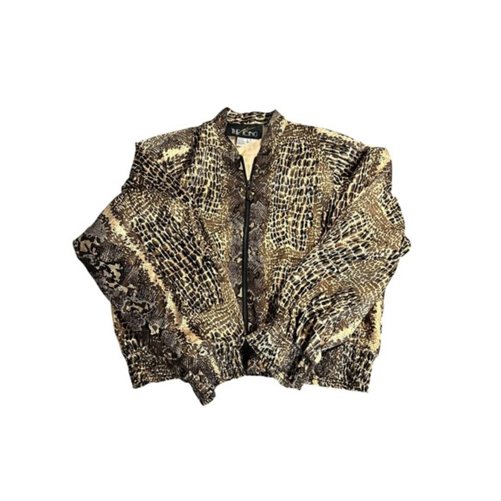The‎ Icing Snake Print Bomber Jacket Women 80s Retro Style Medium